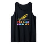 Retro Alphabet RC Plane Fly High Crash Low RC Plane Lovers Tank Top