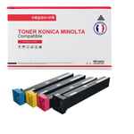 NOPAN-INK - Toner x4 TN-613 (TN613) Noir + Cyan + Magenta + Jaune compatible pour Konica Minolta Bizhub C552 C552 DS C652 C