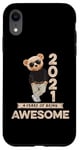 Coque pour iPhone XR 4ème anniversaire garçons filles 2021 original Awesome ours en peluche