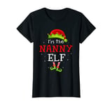 Womens I'm the Nanny Elf Funny Group Matching Christmas Pajamas T-Shirt