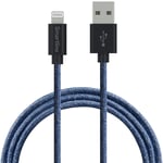 Smartline Lightning Kabel 2m Fuzzy Blue Wave