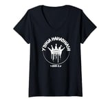 Womens Y’shua Hamashiach Messiah Bible Graffiti Crown 1 John 5:6 V-Neck T-Shirt