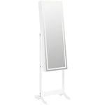 Vidaxl - Armoire à bijoux miroir avec lumières led sur pied blanc Blanc