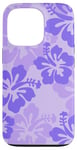 iPhone 13 Pro Cute Purple Hibiscus Tropical Floral Hawaiian Flowers Island Case