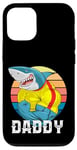 Coque pour iPhone 15 Cool Funny Daddy, Strong muscles Shark, Best Dad Ever Fun