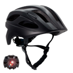 Crazy Safety - Black S.W.A.T Bicycle helmet for kids 6-12 years with USB rechargeable built-in red LED light - Black - M (54-58cm)