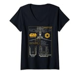 Star Wars Rogue One Imperial Shuttle Diagram T-Shirt avec Col en V