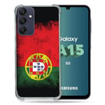 Cokitec Coque Renforcée pour Samsung Galaxy A15 4G / 5G Voyage Portugal Drapeau