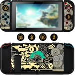 Coque Compatible Avec Switch,Étui De Protection Souple Avec Joy Con Cover Et Protège-Pouce,Cool Dockable Switch Coque Étui Absorption Des Chocs Cover De Protection-Jaune