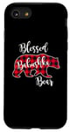 Coque pour iPhone SE (2020) / 7 / 8 Blessed Babushka Bear Red Buffalo Check Plaid Cadeau pour grand-mère