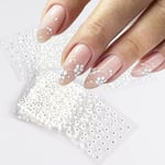 Nagelkonst med vita blommor 3D självhäftande nagelklistermärken Vita nageldesigner nageldekoration nageldesigner nagelkonst 30 ark