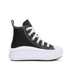 CONVERSE Garçon Chuck Taylor All Star Move Platform Leather, Black Black White, 27 EU