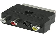 Valueline Adaptateur vidéo commutable avec fiche Péritel mâle vers 3 connecteurs RCA Femelles/S-Vidéo - Noir