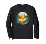 Cute Yellow Rubber Ducky Little Bath Toy Duck Long Sleeve T-Shirt