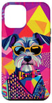 Coque pour iPhone 12 Pro Max Figurine schnauzer miniature tendance et colorée Pop Art