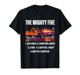 Vintage Moab Souvenir | Mighty Big 5 Utah National Parks Tee T-Shirt