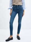 Mango Abby High Waist Skinny Jeans, Open Blue