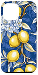 iPhone 15 Pro Max Italian Blue Tiles Pattern With Lemons Case