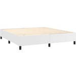 Décoshop26 - Sommier à lattes sur pieds cadre de lit 160x200 cm synthétique blanc TDL0207361