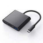 Adaptateur USB C vers USB 3.0, ElecMoga HUB 4K Adaptateur USB C vers HDMI Compatible avec MacBook Pro/Air, iPad Pro, HP, Google Chromebook, Samsung S20/S21+ Black