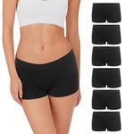 Lakpoau Boxer Femme sans Couture Shorty Femmes Boxer de Sport Shorts Elasticité Caleçons Culotte Femme Shorty Anti Frottement Stretch Slip pour Femme Panty Lot de 6 BL 2XL/3XL