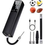 Elektrisk bollpump med LED-digital display, batteridriven, lämplig för fotboll, basketboll, volleyboll, rugby, ballonger och badringar