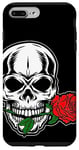 iPhone 7 Plus/8 Plus skull with rose in red in mouth Case