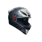 AGV - K1 S AGV E2206, Casque Moto ECE, Style Course avec Spoiler, Aérations et Visière Résistante aux Rayures, Champ de Vision de 190°, Compatible avec Interphones, Limit 46, Unisex, S