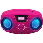 BIGBEN CD61RSUSB Lecteur Radio Cd Portable Usb Rose + Speakers Lumineux