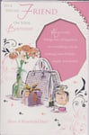 Friend Happy Birthday Nice Verse Flowers Handbag Gift & Perfume New For Her