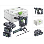 Bhc 18-Basic marteau perforateur sans fil 18 v 1.8 j sds Plus Brushless + 2x batteries rechargeables 5.0 Ah + chargeur + systainer - Festool