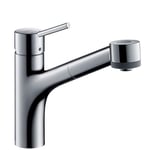 hansgrohe Talis M52 - Mitigeur de cuisine avec douchette extractible, 2 jets, Robinet avec hauteur sous bec 170 mm, Robinetterie avec bec pivotant et extensible, Chromé, 32841000