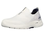 Skechers Men's Gowalk 6-Stretch Fit Slip-On Athletic Performance Walking Shoe, White/Navy, 9