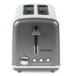 Salter 2 Slice Toaster Cosmos Wide Slots Variable Browning 870 W Gunmetal Grey