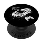 Voiture RC 3D Wireframe - Télécommande Vintage Lover Racing Lover PopSockets PopGrip Adhésif