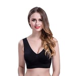 Boolavard New Seamless Sports Style Bra Crop Top Vest Comfort Stretch Bras Shapewear (as8, Alpha, x_l, Regular, Regular, Black)