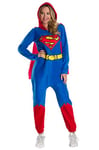 RUBIE'S I-700549M Supergrill Supergirl Pyjama Jumpsuit, Cartoon, Red and Blue, Medium (6-10) US