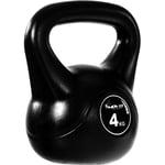 Movit - Kettlebell basic black, haltère à boule avec enveloppe en matière synthétique ménageant le sol, 1 kg à 20 kg, testé en matière toxique, 4 kg