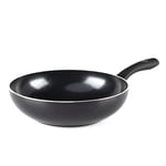 GreenChef Diamond Healthy Ceramic Non-Stick 28 cm/3.7 Litre Wok, PFAS-Free, PFAS-Free, Induction Suitable, Oven Safe up to 160˚C, Black