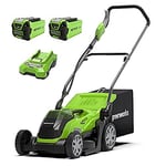 Greenworks 40V 35cm mower, tiller with 2x2Ah Battery/charger