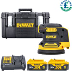 Dewalt DCW210 18V Brushless Random OrbitalSander+ 2x 5Ah Batteries Charger &Case