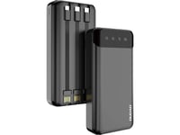 Dudao K6pro+-Black Powerbank 20000Mah 10Watt 3Xcables Sort