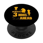 Always 3 Moves Ahead Chess Player King Queen PopSockets Adhesive PopGrip