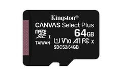 Kingston Technology Carte micSDXC Canvas Select Plus 100R A1 C10 de 64 Go sans