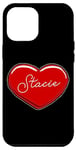 Coque pour iPhone 12 Pro Max Stacie Cœur dessiné à la main – Prénom Cœurs I Love Stacie