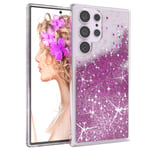 For Samsung Galaxy S23 Ultra Phone Cover Liquid Glitter Cover Purple