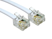 25m Meter Rj11 To Rj11 Adsl Bt Broadband Phone Lead Modem Router Cable White