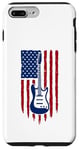 Coque pour iPhone 7 Plus/8 Plus Drapeau américain guitare électrique drapeau américain pour guitariste drapeau USA