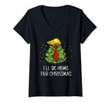 Womens Trump is Home For Christmas Make Christmas Great Again Trump V-Neck T-Shirt