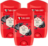 3 x Old Spice Rock Antiperspirant Deodorant Stick 50 ml Each Reduces Sweat